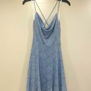 B. Smart Sparkling Light Blue Backless Dress size 5